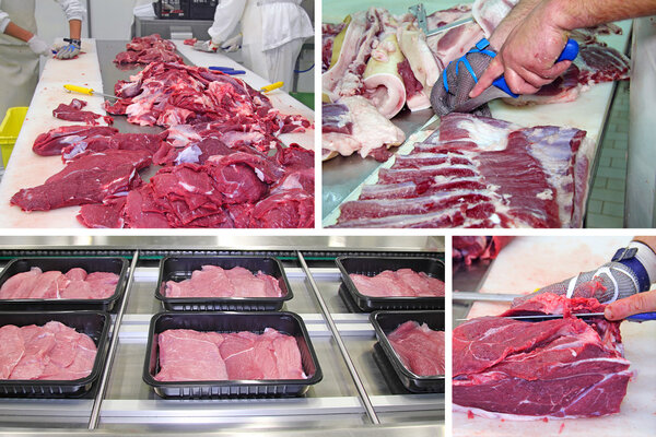 Meat factory, collage