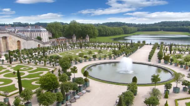 The Palace of Versailles, Fountain and Garden in Paris France — Stock Video