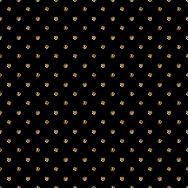 Siyah zemin üzerine altın glitter polka dot süsleme ile Seamless Modeli