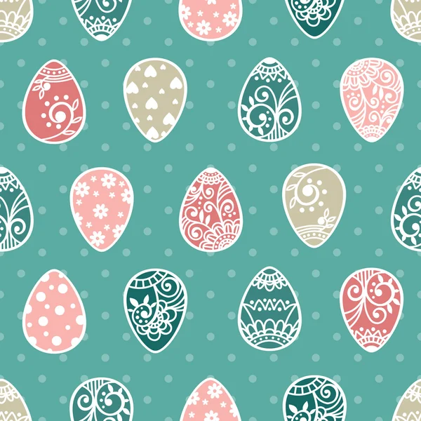 Patrón sin costura de Pascua con huevos. — Vector de stock