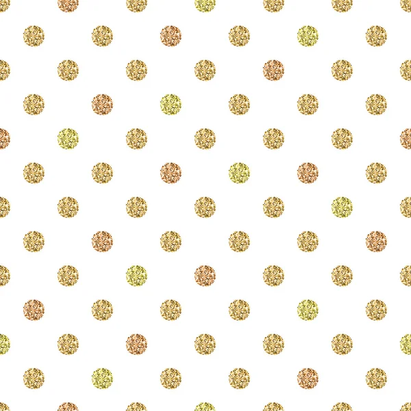 Nahtloses Muster mit goldglitzerndem Tupfen-Ornament auf weißem Hintergrund — Stockvektor