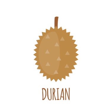 Beyaz arka plan üzerinde düz stil Durian simgesini