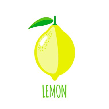 Beyaz arka plan üzerinde düz stil simgesinde limon