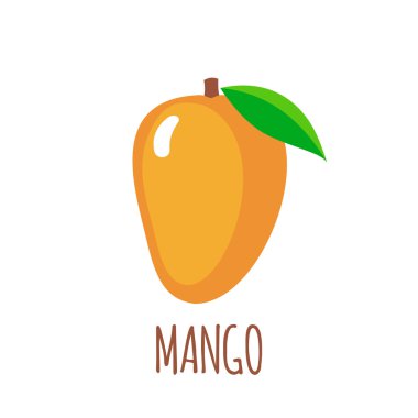 Beyaz arka plan üzerinde düz stil simgesinde Mango