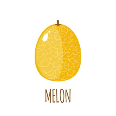 Beyaz arka plan üzerinde düz stil simgesinde kavun