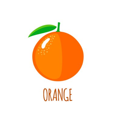 Beyaz arka plan üzerinde düz stilde turuncu simge