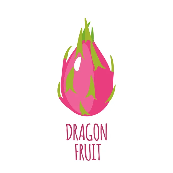 Икона фруктов дракона в плоском стиле — стоковый вектор
