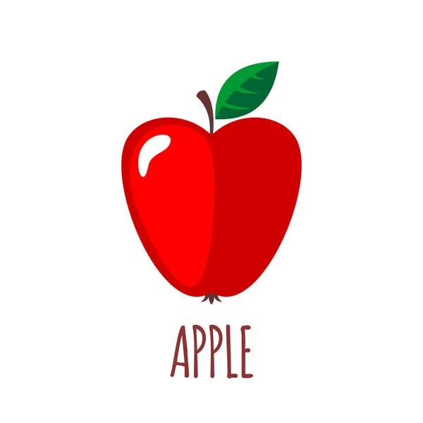 Ícone da Apple em estilo plano no fundo branco — Vetor de Stock