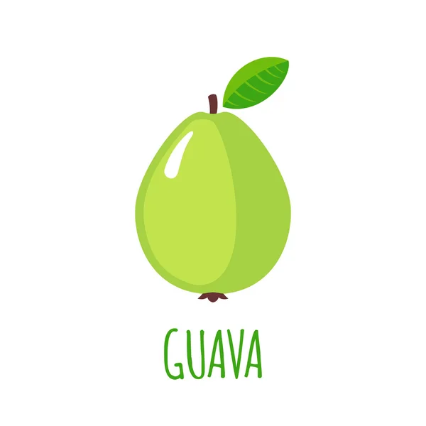 Ikon Guava dalam gaya datar pada latar belakang putih - Stok Vektor