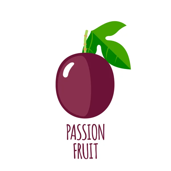 Icône de fruit de la passion dans le style plat — Image vectorielle