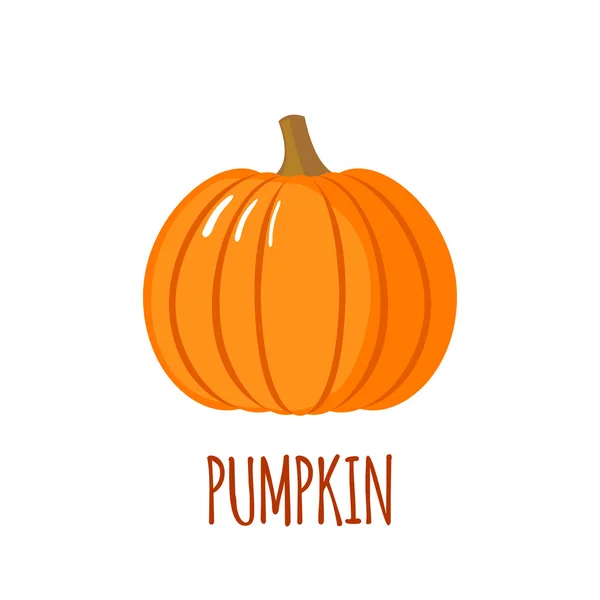 Pumpkin icon in flat style on white background — Stock Vector