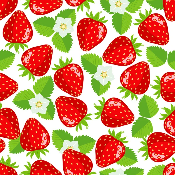 Sömlöst mönster med jordgubbar. — Stock vektor