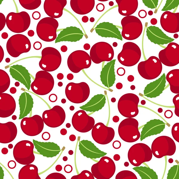 Seamless pattern with cherry. — Stock Vector