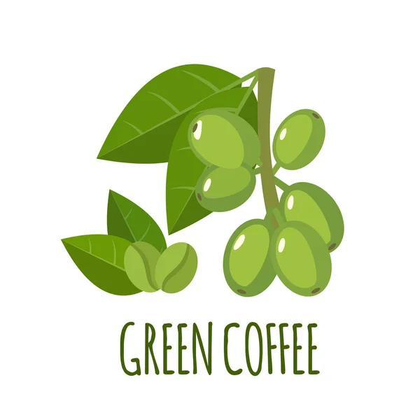 Ícone de café verde em estilo plano —  Vetores de Stock