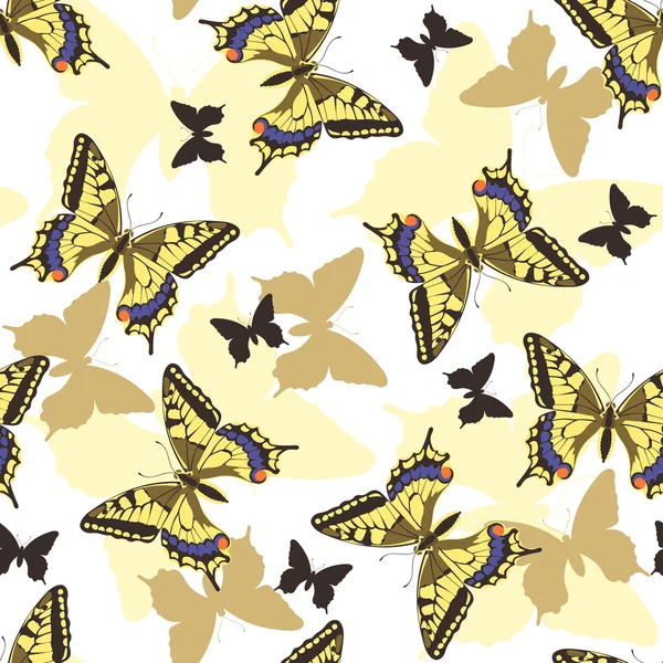 Bezešvé vzor motýli — Stockový vektor