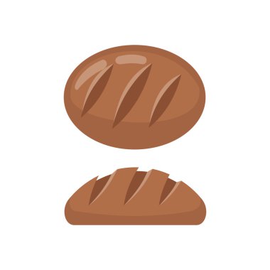 Beyaz arka plan üzerinde izole ekmek düz simgesi