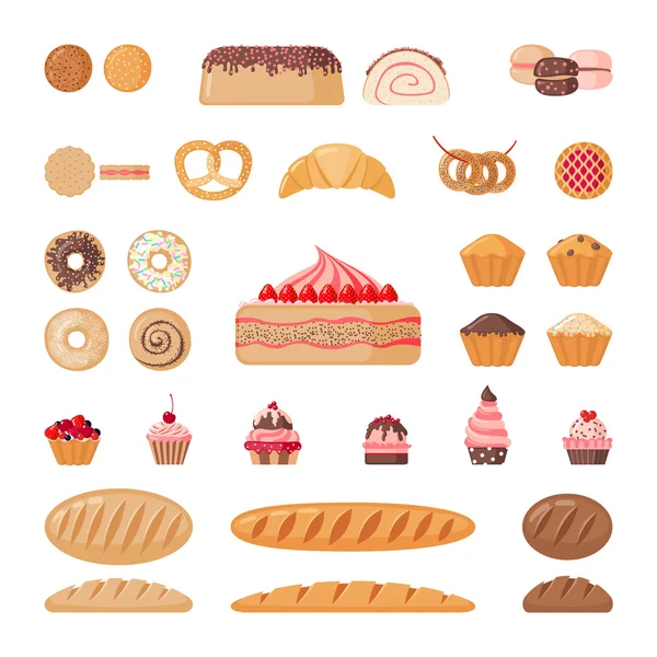 Set de panadería grande — Vector de stock