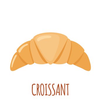 Beyaz arkaplanda kruvasan simgesi