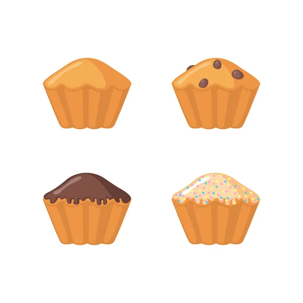 Muffin icono conjunto sobre fondo blanco . — Vector de stock