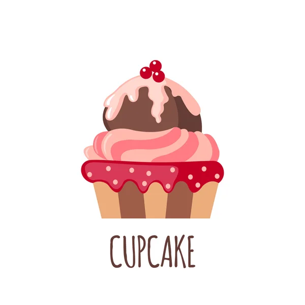 Bonito icono de cupcake — Vector de stock