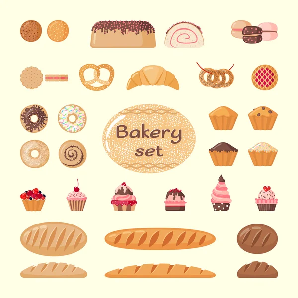 Set de panadería grande — Vector de stock