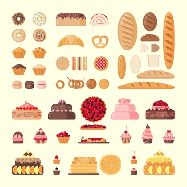 Set de panadería grande — Vector de stock