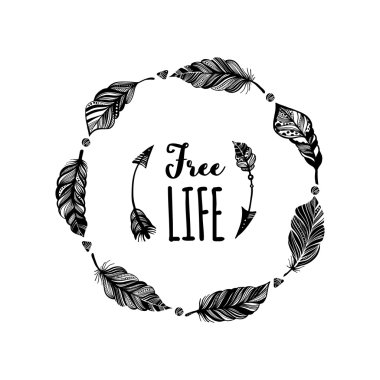 Tüy çelenk Boho tarzı.