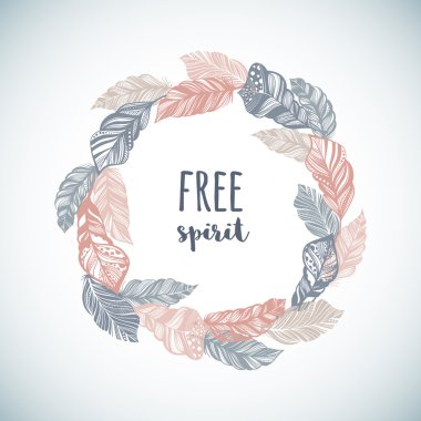 Tüy çelenk Boho tarzı.