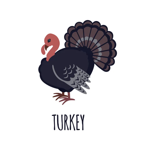 Turkey icon in flat style. — Stock Vector