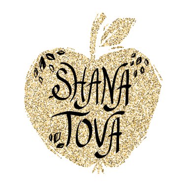 Rosh Hashanah tebrik kartı apple ile.