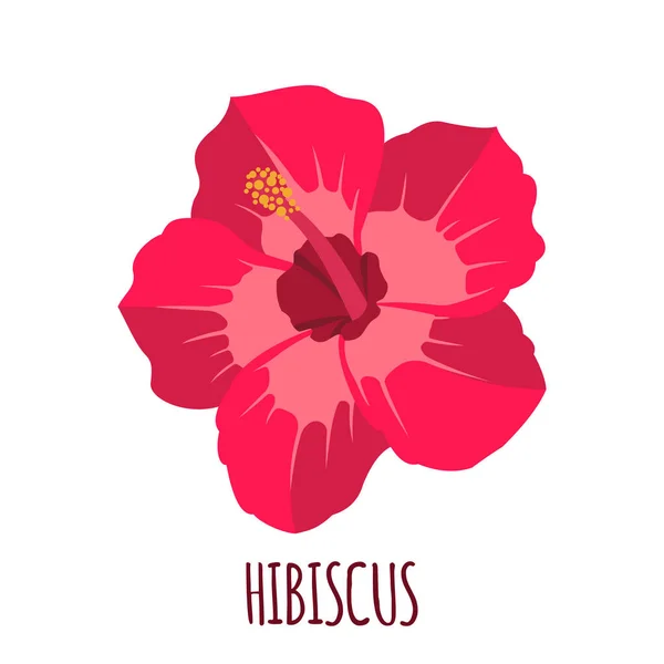 Εικονίδιο Λουλούδι Hibiscus Επίπεδη Στυλ Που Απομονώνονται Λευκό Φόντο Αγιουρβεδικό — Διανυσματικό Αρχείο