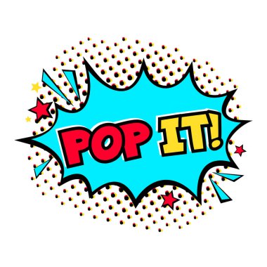 Pop Art tarzında beyaz arka planda izole edilmiş komik konuşma balonu. Vektör illüstrasyonu.