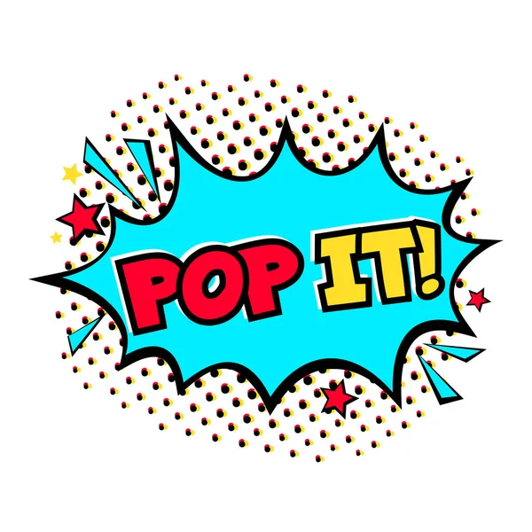 Comische Sprechblase Mit Pop Text Pop Art Stil Isoliert Auf — Stockvektor