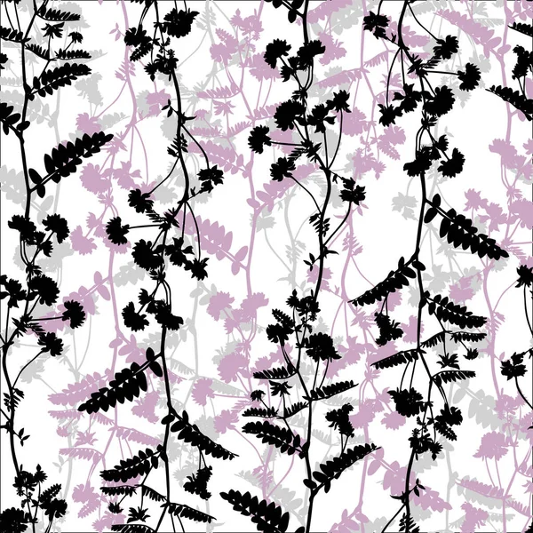 Motif Floral Sans Couture Isolé Sur Blanc Fond Avec Des — Image vectorielle