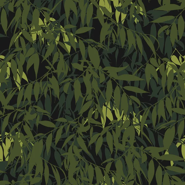 Camouflage Motif Sans Couture Avec Des Feuilles Fond Camouflage Militaire — Image vectorielle