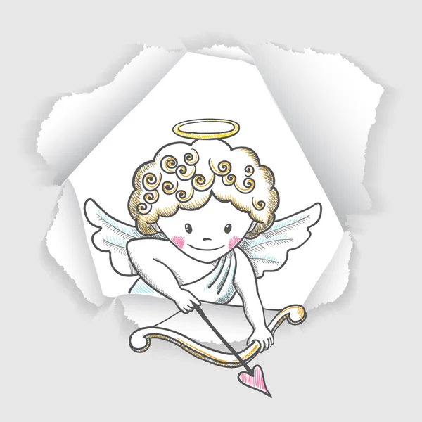 Croquis mignon Cupidon — Image vectorielle