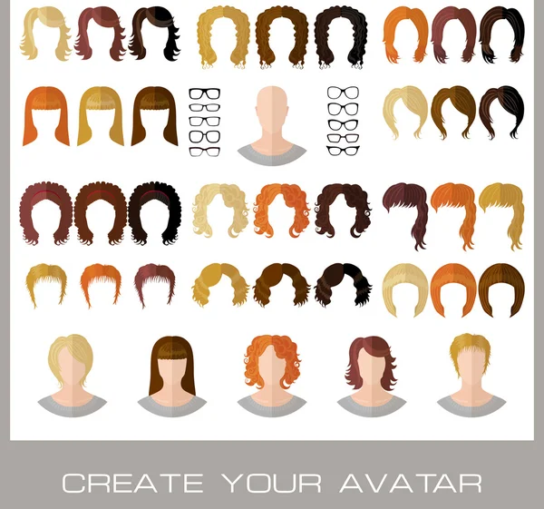 Creation of a fashion female avatars — Stock Vector