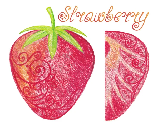 Skizzenhafte Erdbeere — Stockvektor