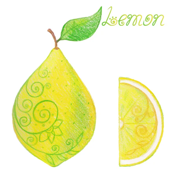 Sketchy lemon — ストックベクタ