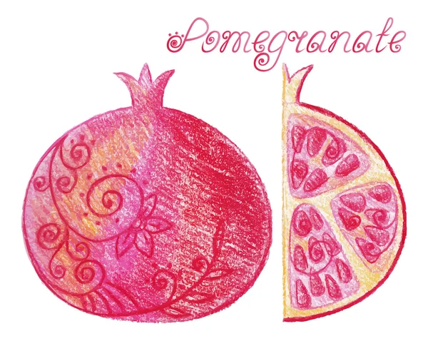 Sketchy pomegranate — ストックベクタ