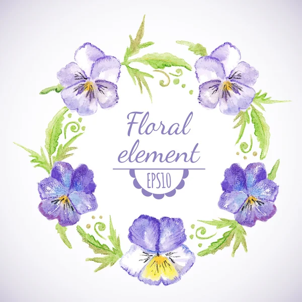 Vector aquarel bloemen krans. — Stockvector