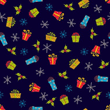 Noel ve yeni yıl kesintisiz vektör desen
