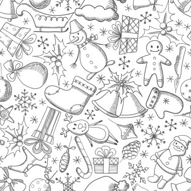Noel ve yeni yıl kesintisiz vektör desen