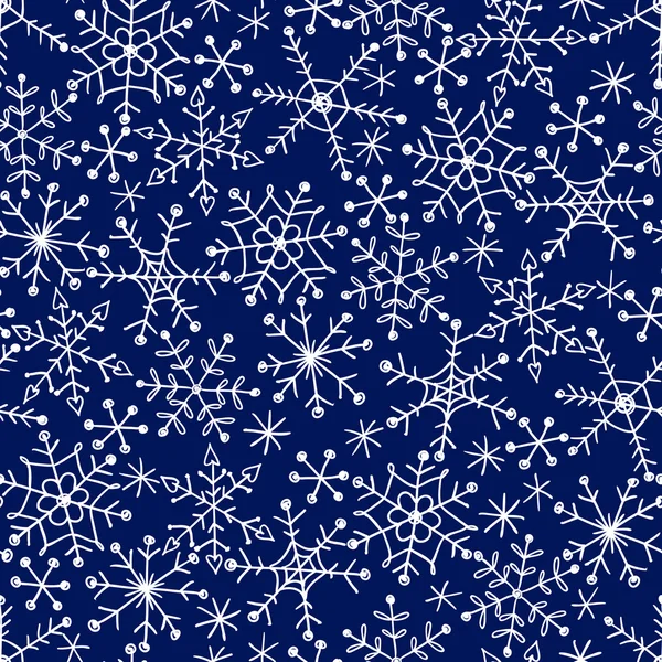 Modèle vectoriel sans couture avec flocons de neige — Image vectorielle