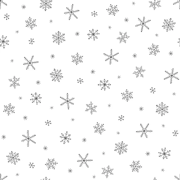 Modèle vectoriel sans couture avec flocons de neige — Image vectorielle