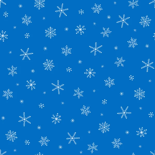 Modèle vectoriel sans couture avec flocons de neige — Image vectorielle
