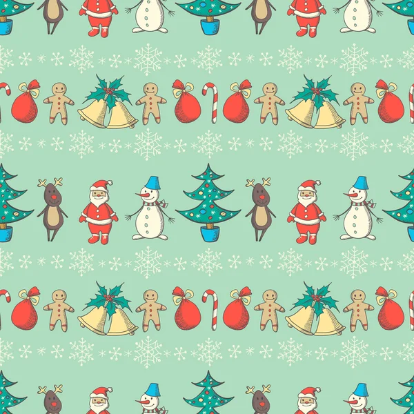 Christmas and New Year seamless vector pattern — Stock Vector