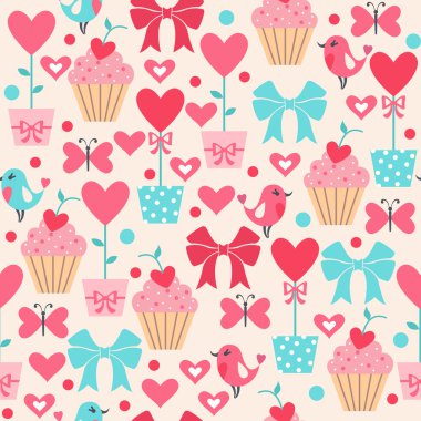 Sevgililer günü ya da düğün için şirin seamless modeli. 