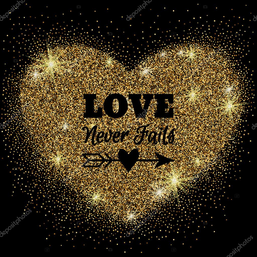 Download A Heart Made Of Gold Glitter On A Pink Background