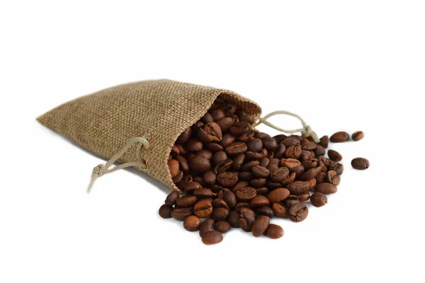 Coffee Beans Bag White Background — Stock Photo, Image